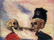 James Ensor Skeletons Fighting Over a Pickled Herring oil on canvas